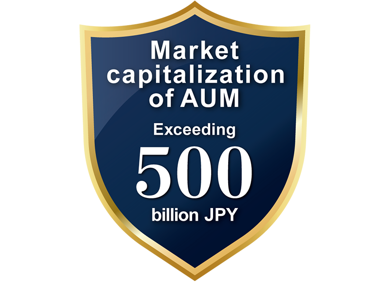 Market capitalization of AUM exceeding 500 billion JPY