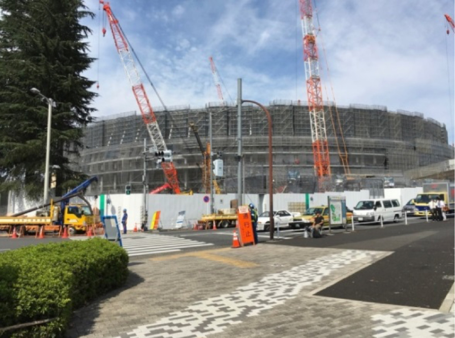 建設が進む新国立競技場の様子。2018.8.30撮影