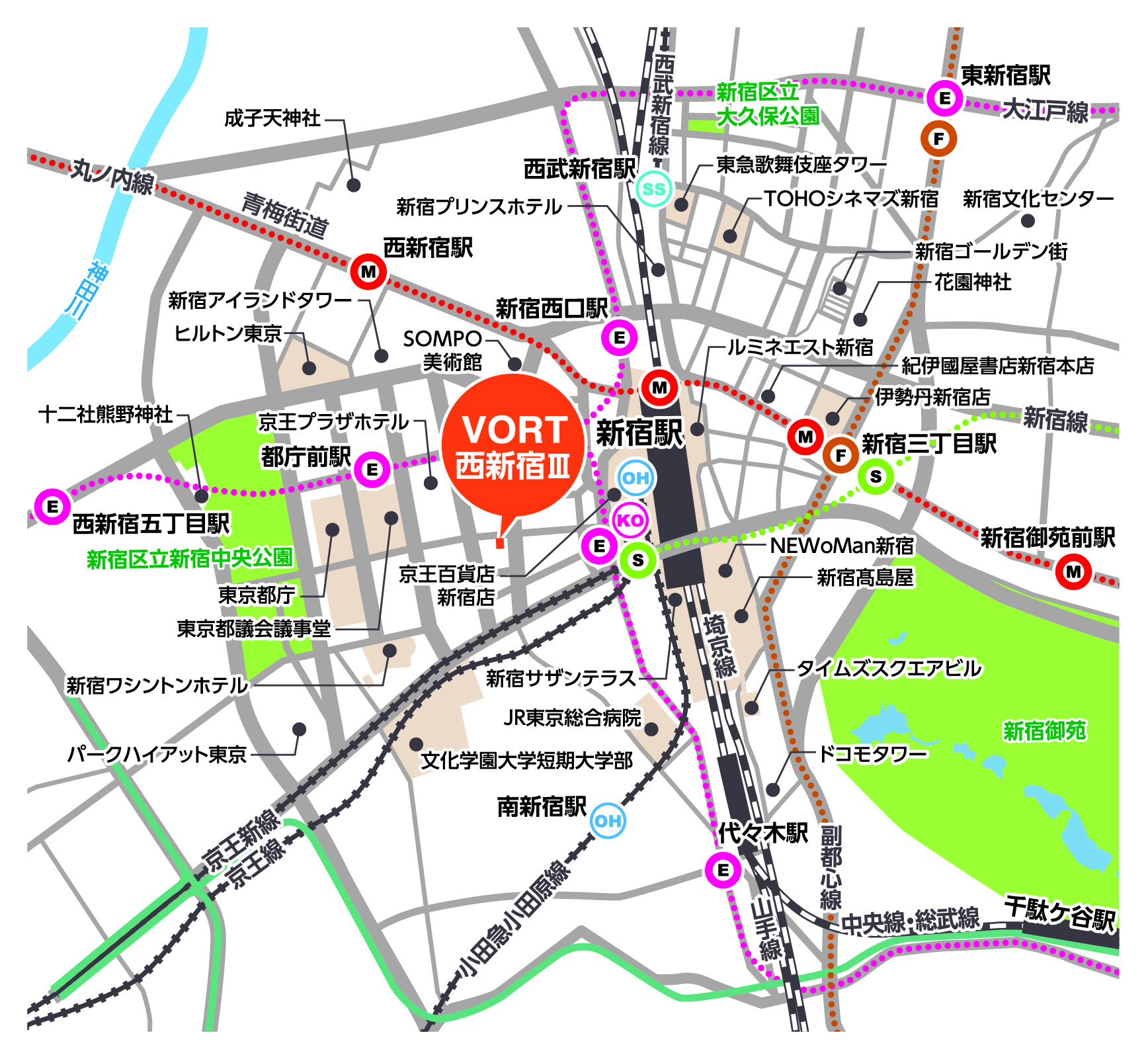 西新宿エリア図