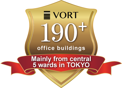 170+ VORT office buildings in prime areas of Tokyo